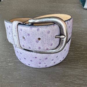 SEGRETS SUN PRINTS  Vintage Purple Lavender Ostrich Leather Belt Women Size S-M